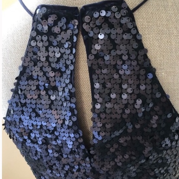 Express Navy Sequin Cocktail Dress - Picture 3 of 5